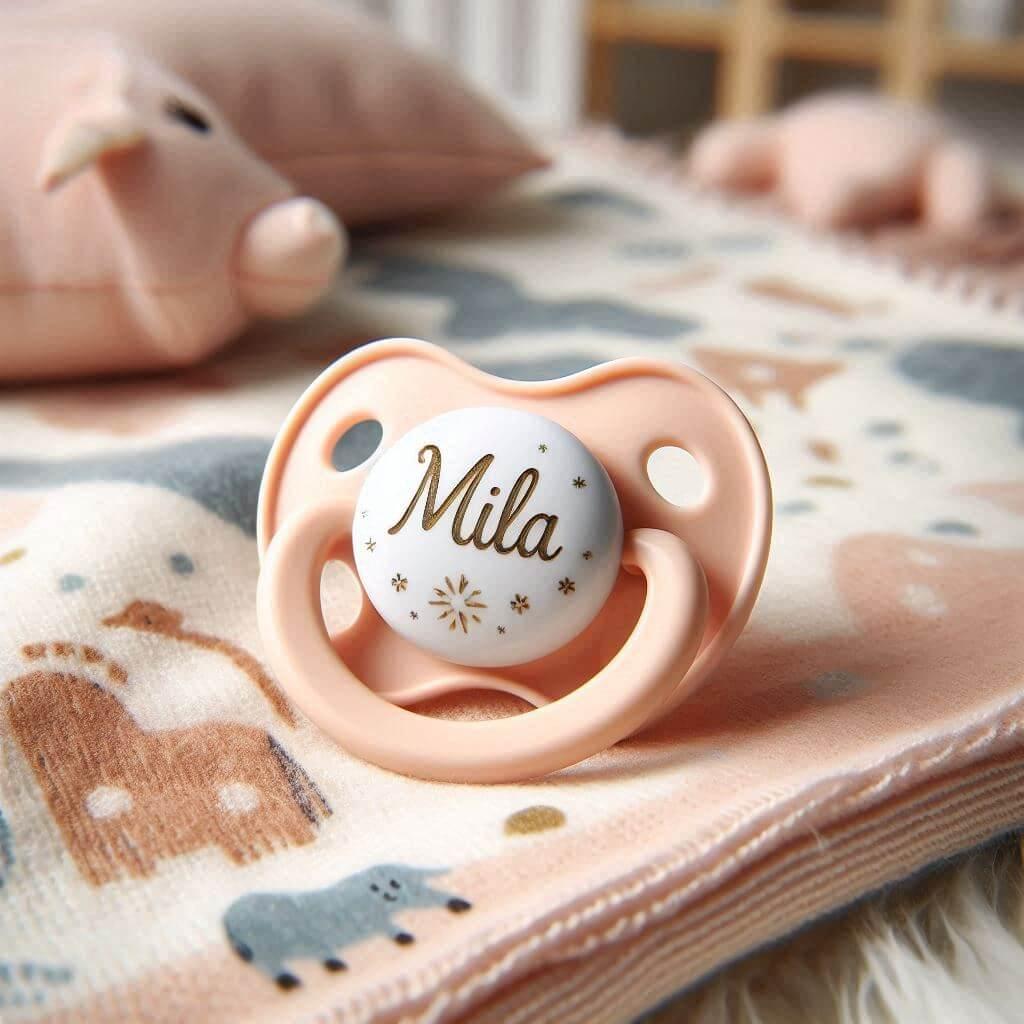 Tetine personnalisee avec le prenom mila
