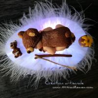 Handcrafted personalized bear-themed animal night light, top view