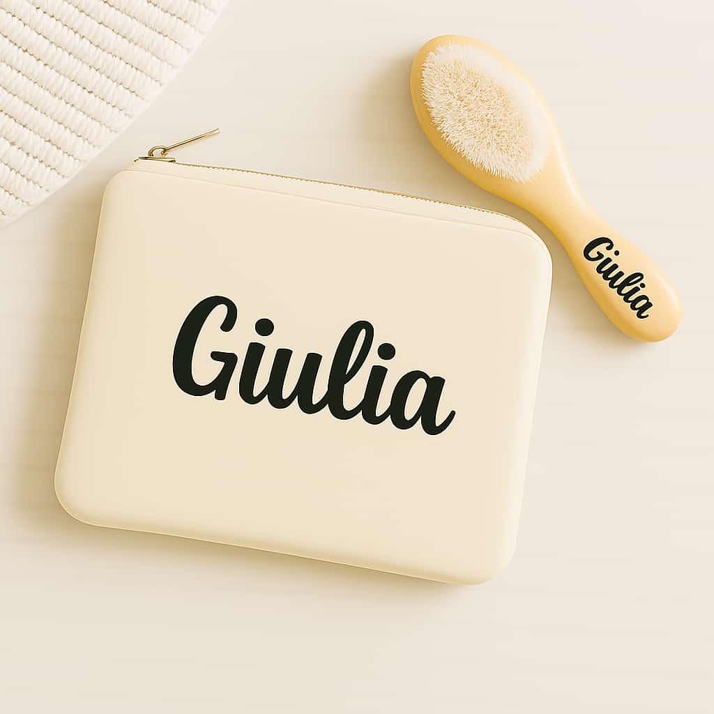 Trousse de toilette personnalisee avec le prenom giulia