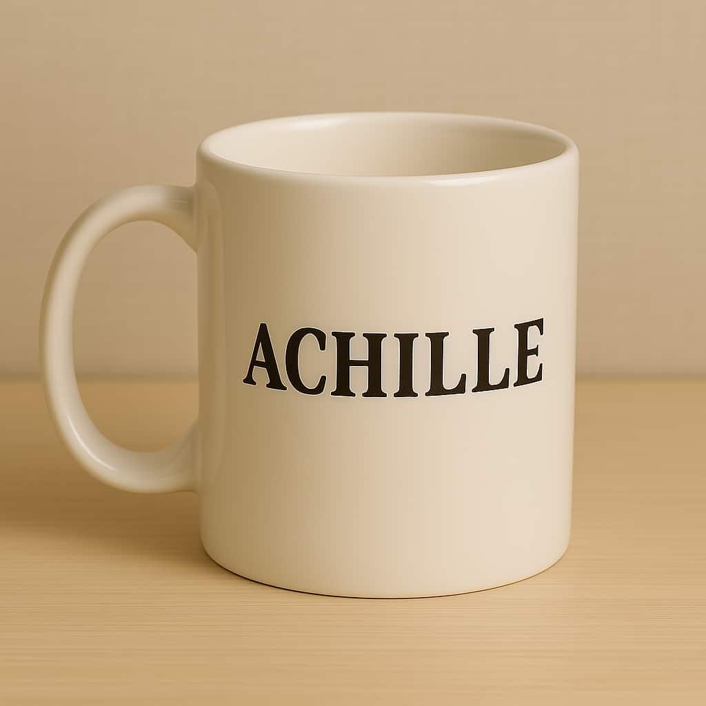 Un mug avec le prenom achille