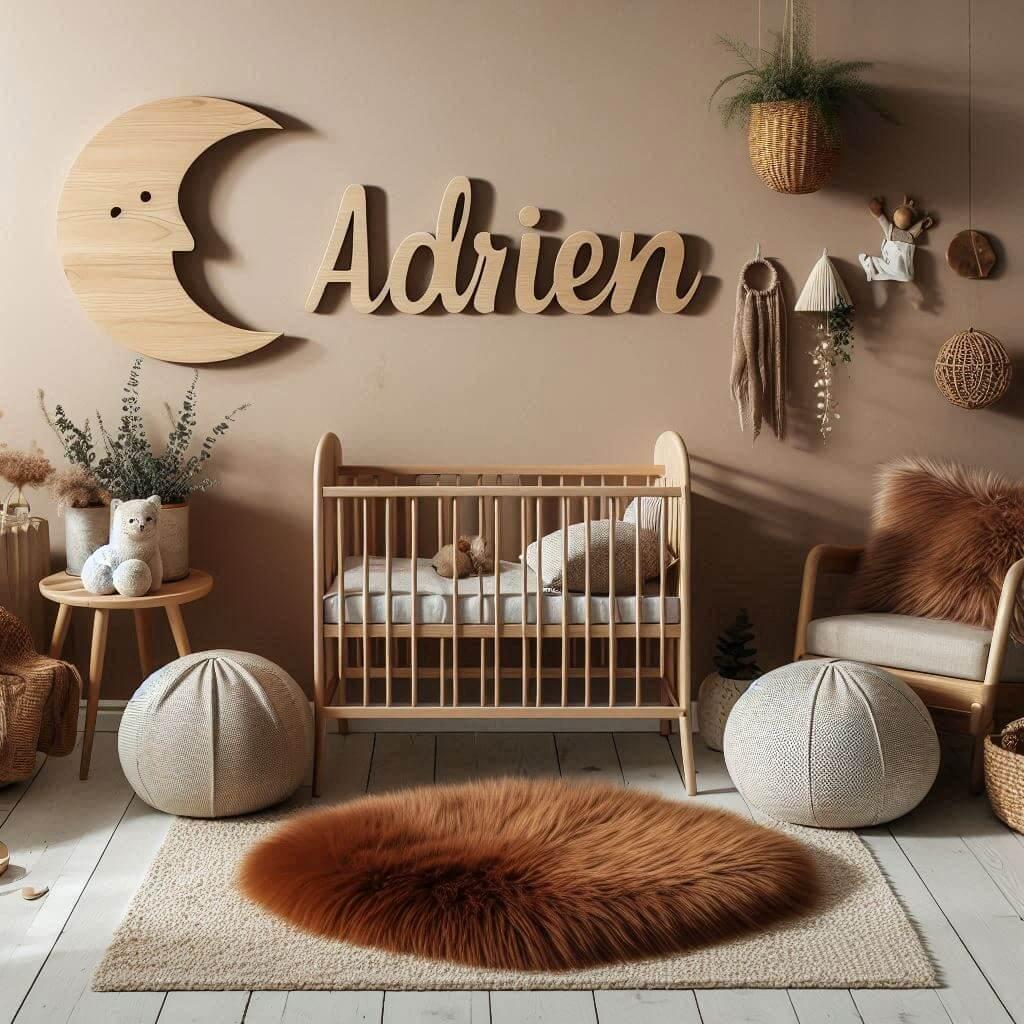 Chambre bébé garçon Adrien style scandinave bois brut