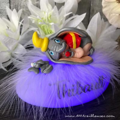 cadeau bébé personnalisé - veilleuse doudou enfant - thème dumbo