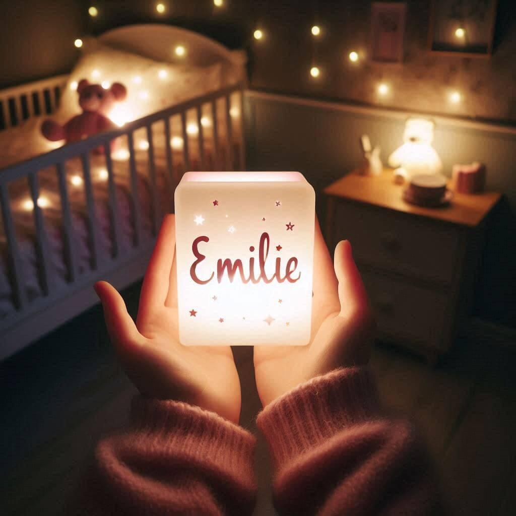 Une veilleuse avec le prenom emilie