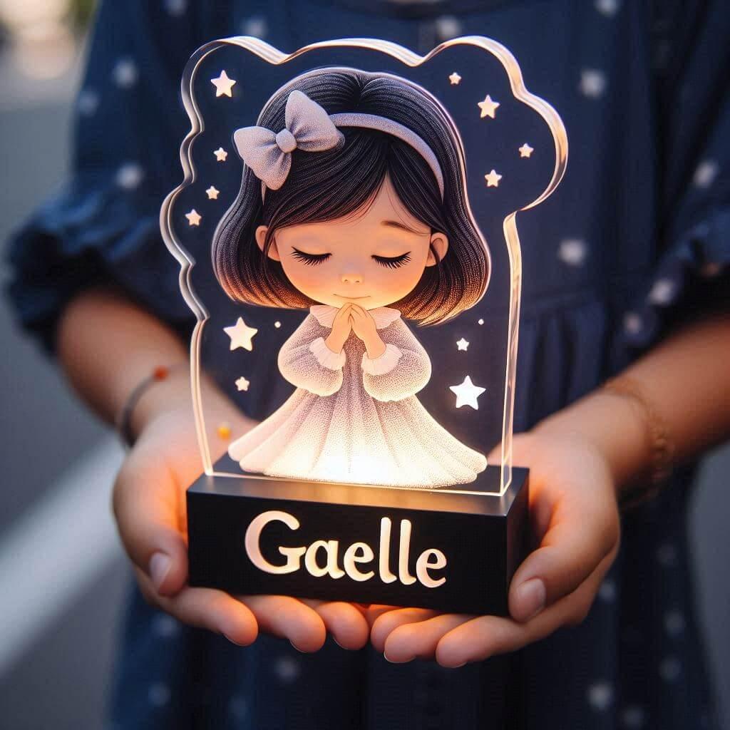 Veilleuse acrylique personnalisee avec le prenom gaelle