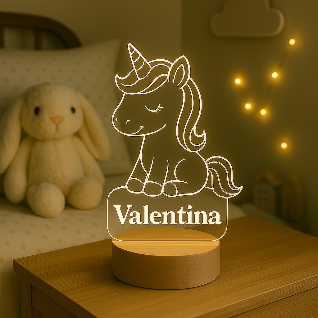 Veilleuse acrylique personnalisee avec le prenom valentina