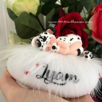 Personalized baby gift - night light and children's plush with Dalmatian dog theme