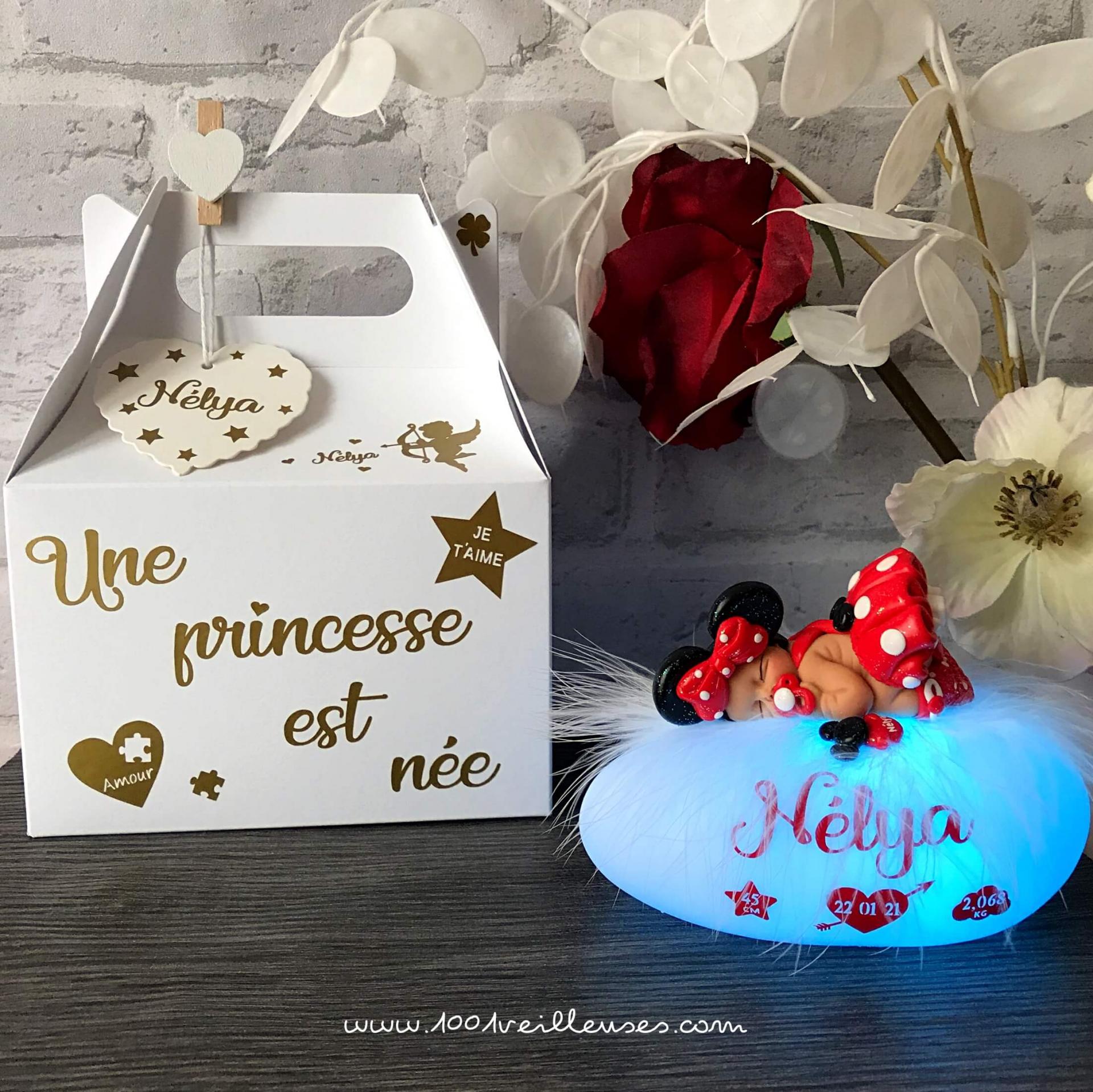 Veilleuse bebe minnie boite cadeau
