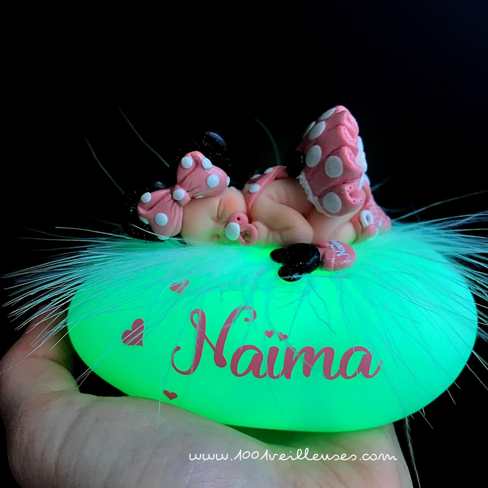 Veilleuse bebe minnie rose