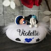 Personalized baby gift - Child's plush nightlight - Motorcycle theme