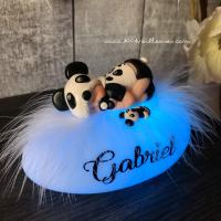 Personalized baby gift with panda theme - handmade