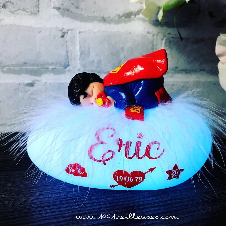 Veilleuse bebe personnalisable superman