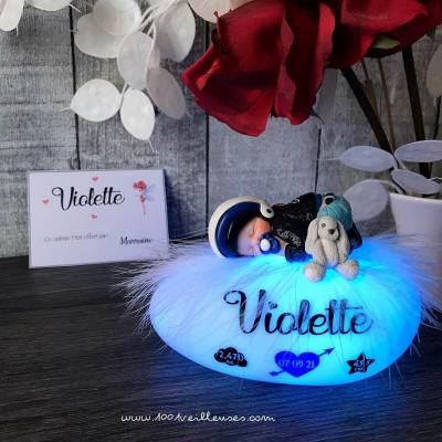 Caja de regalo personalizada y exclusiva para recién nacidos - Luz nocturna de motocicleta con peluche motero - Recuerdo único