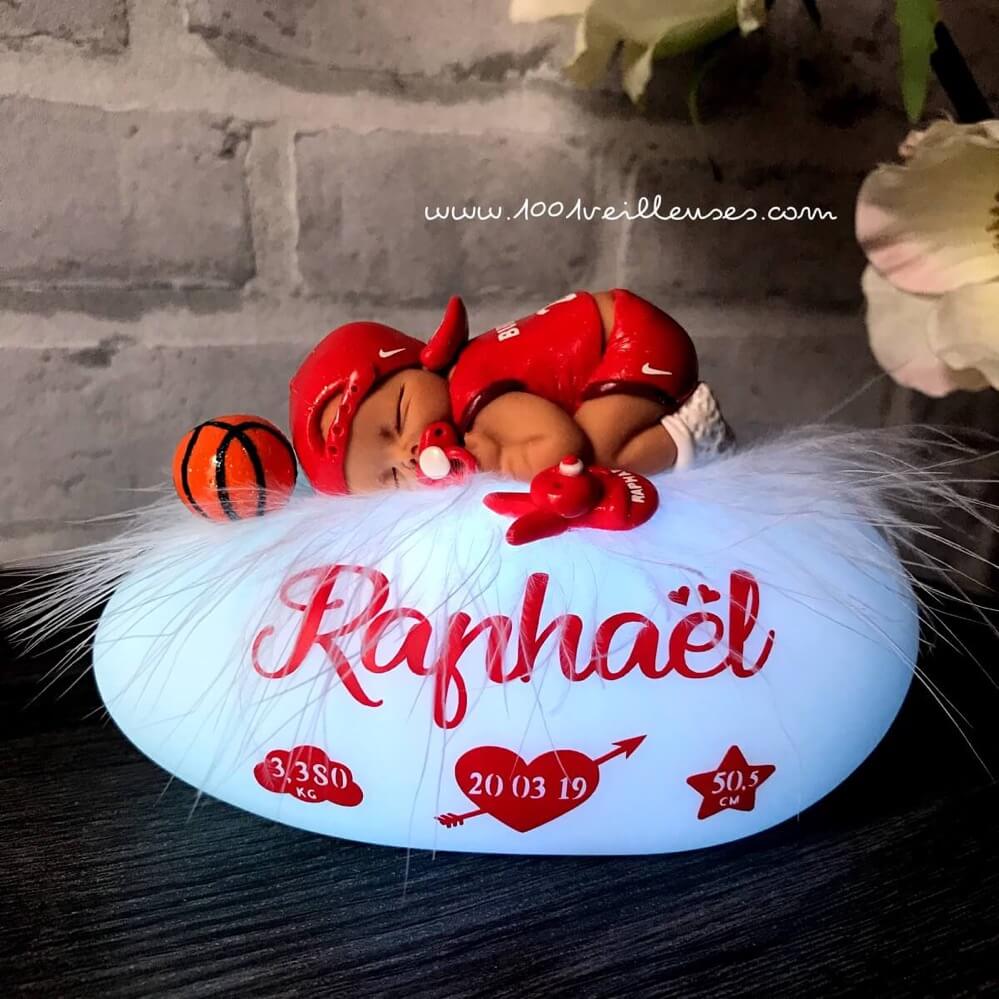 Veilleuse bebe personnalisee basket
