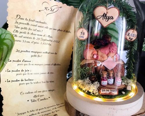 veilleuse bébé fille cadeau de naissance personnalisé thème fée - cadeau bebe original
