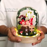 Enchanted fairy night light for baby Minnie in her personalized miniature garden