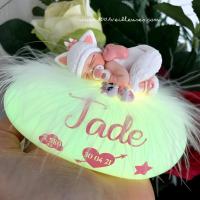 Lámpara nocturna regalo para bebé personalizada con tema de Marie de los Aristogatos