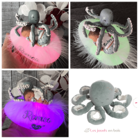 Personalized Night Light for Children with Stuffed Animal Replica - Octopus Theme