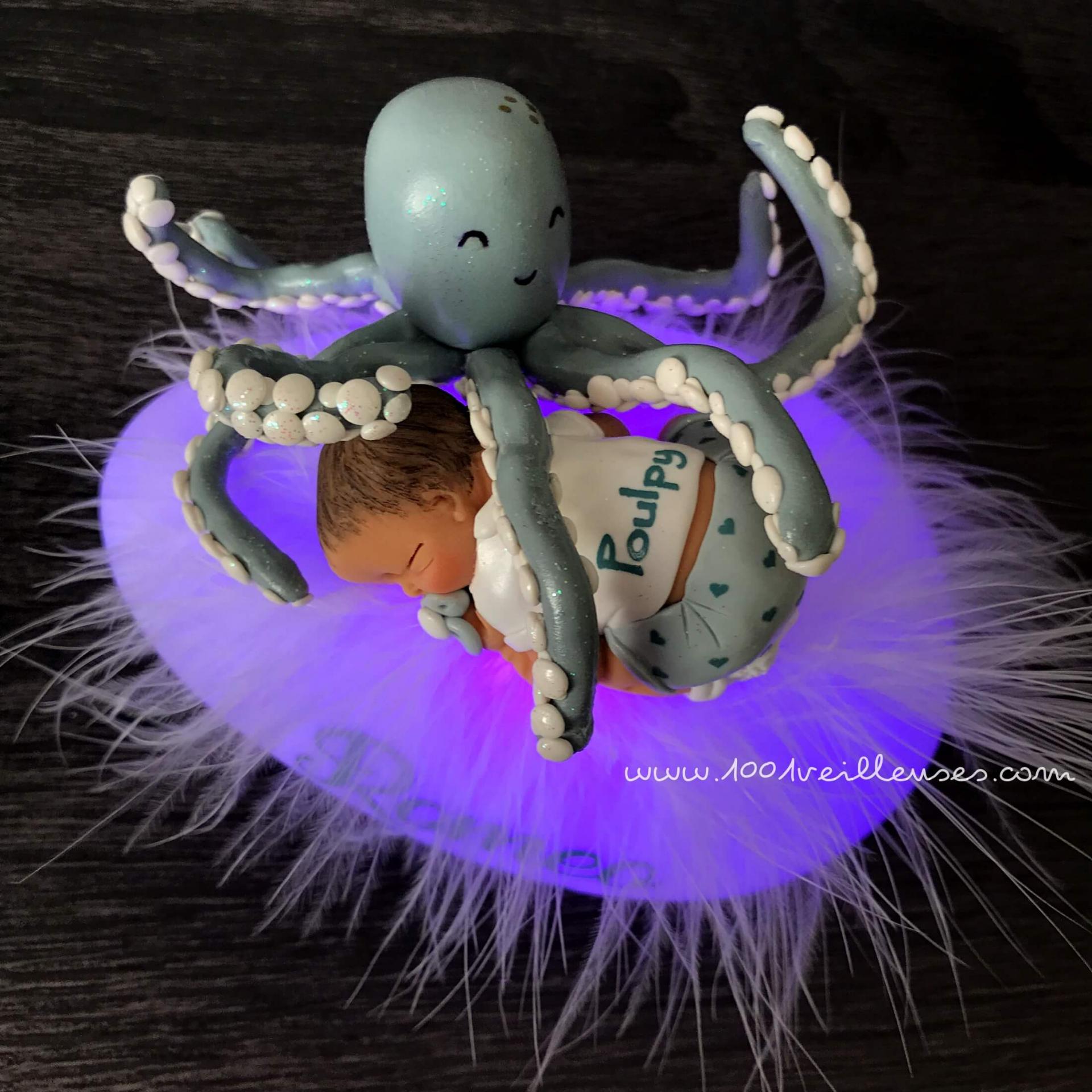 Beautiful personalized artisanal octopus night light