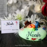 cadeau bébé personnalisé unique et artisanal - woody de toy story - boite cadeau assortie et mot personnalisé